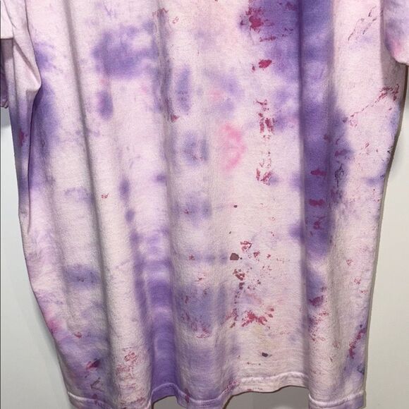 Gildan Purple and Pink Tie-Dye Short Sleeve Tee - Picture 6 of 7